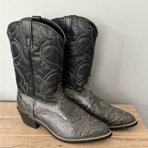 Classic Black and Gray Western Boots
